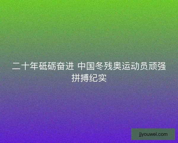 二十年砥砺奋进 中国冬残奥运动员顽强拼搏纪实